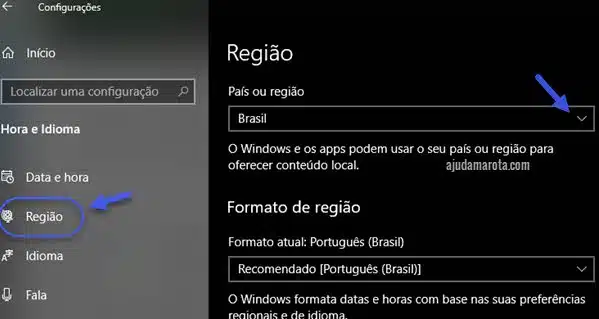 Como mudar país da conta Microsoft Store nas configurações do Windows