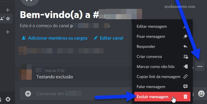 Como apagar uma mensagem no Discord